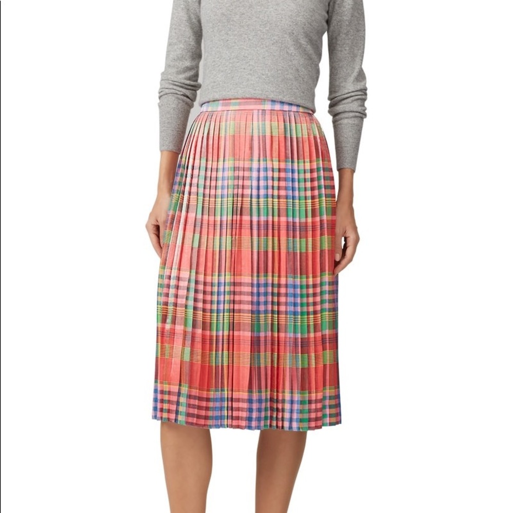 J. Crew Shimmering Pleated Midi Skirt Small